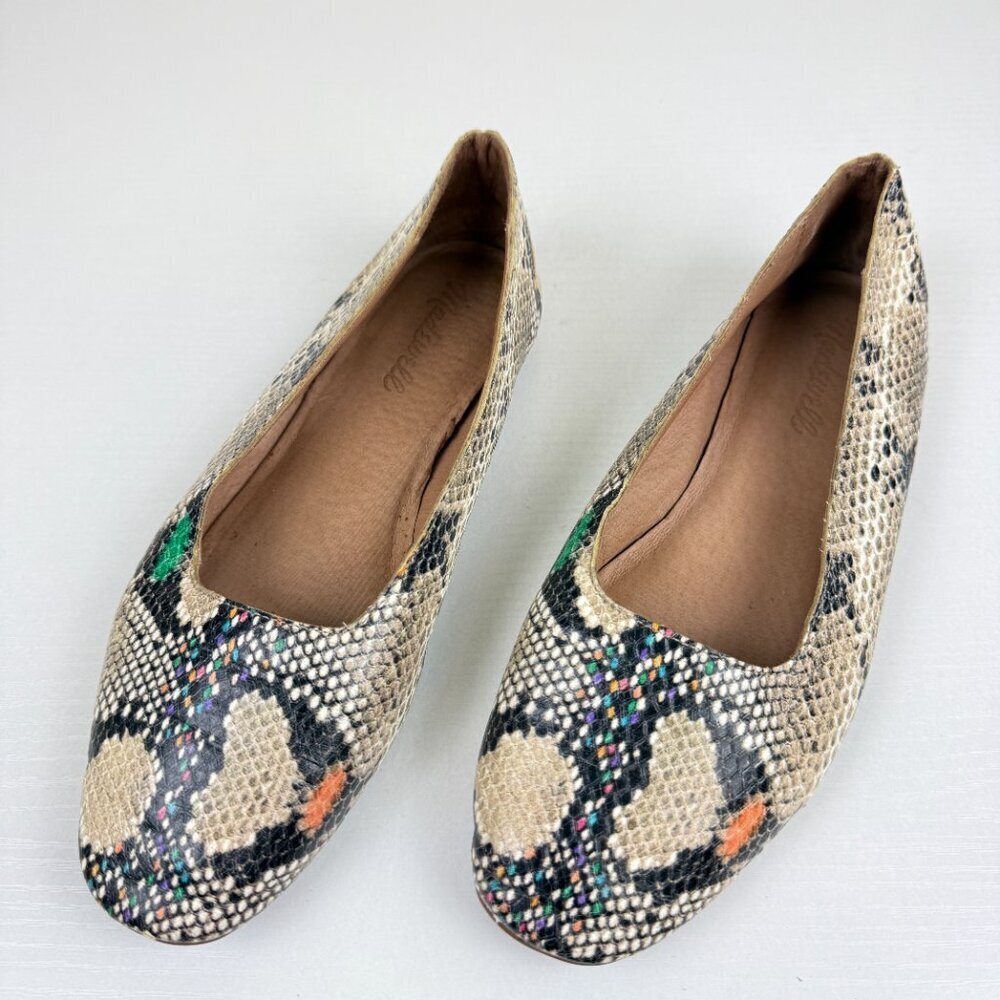 Madewell The Cory Flats In Snake Embossed Leather